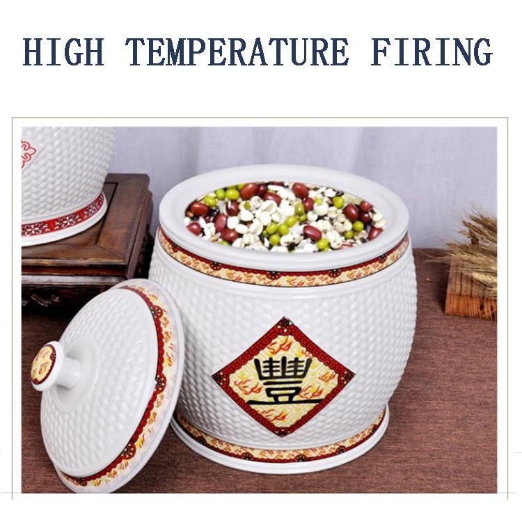 Keramik Reisaufbewahrung, Keramik Vorratsbehälter Mit Deckel, Reisglas Aus Keramik Klassisch, Lebensmittelbehälter Für Müsli Mehl Zucker Kaffee(10kg/22lbs)