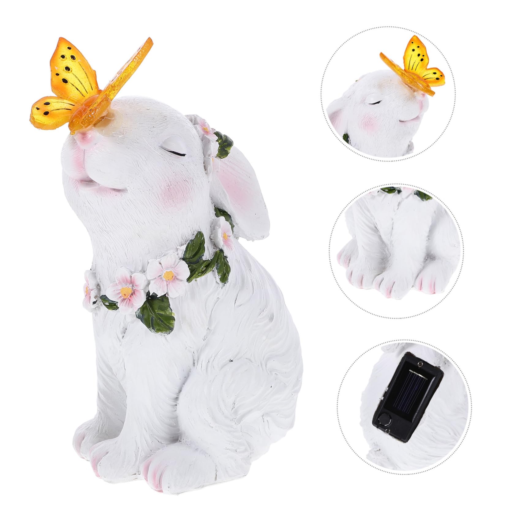 Toyvian Statue De Lapin Résine Figurine De Jardin Décoration Animaux Ornement De Lapin Petite Statue