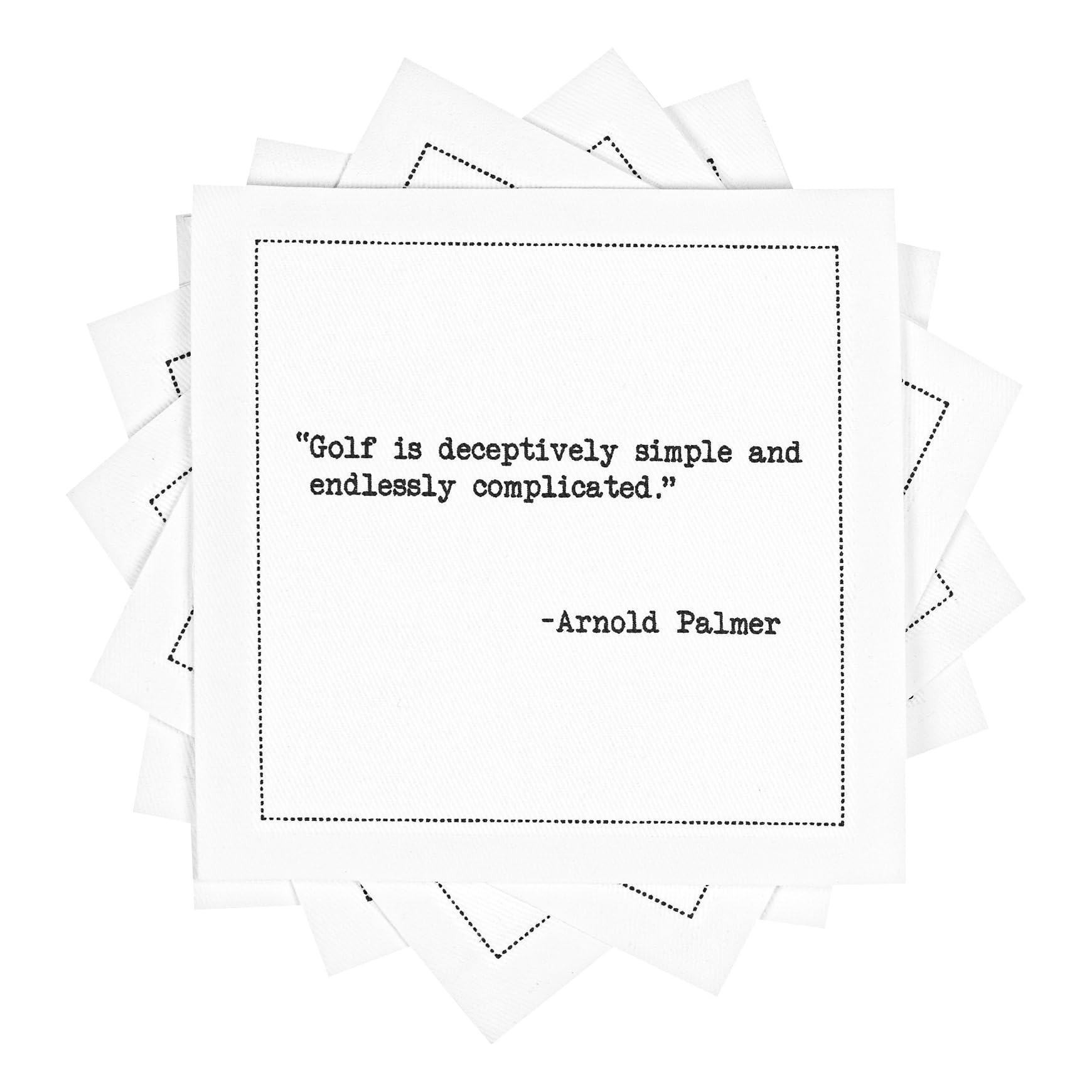 Five Star Funny Golf Legends Quotes | White Cotton Cocktail Napkins | 50 Luxury Disposable Beverage Napkins with Witty Bar Quotes | Drink Napkins for