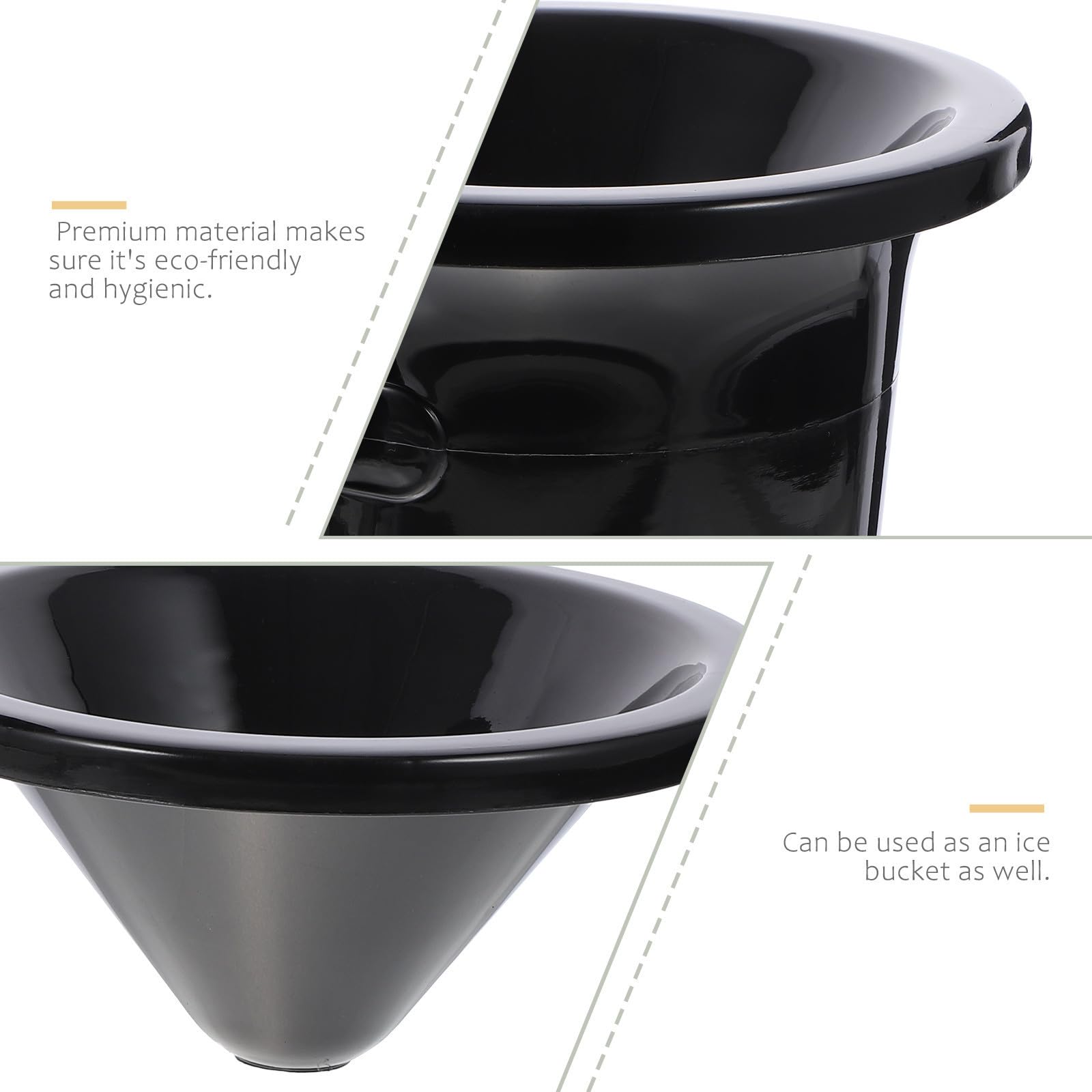 USHOBE 3pezzi Sputacchiere per Vino Nero in Plastico Grande Bocca Rotonda e Doppie Orecchie, Accessori per Degustazioni di Vino e Feste Funzione Anti-Schizzo