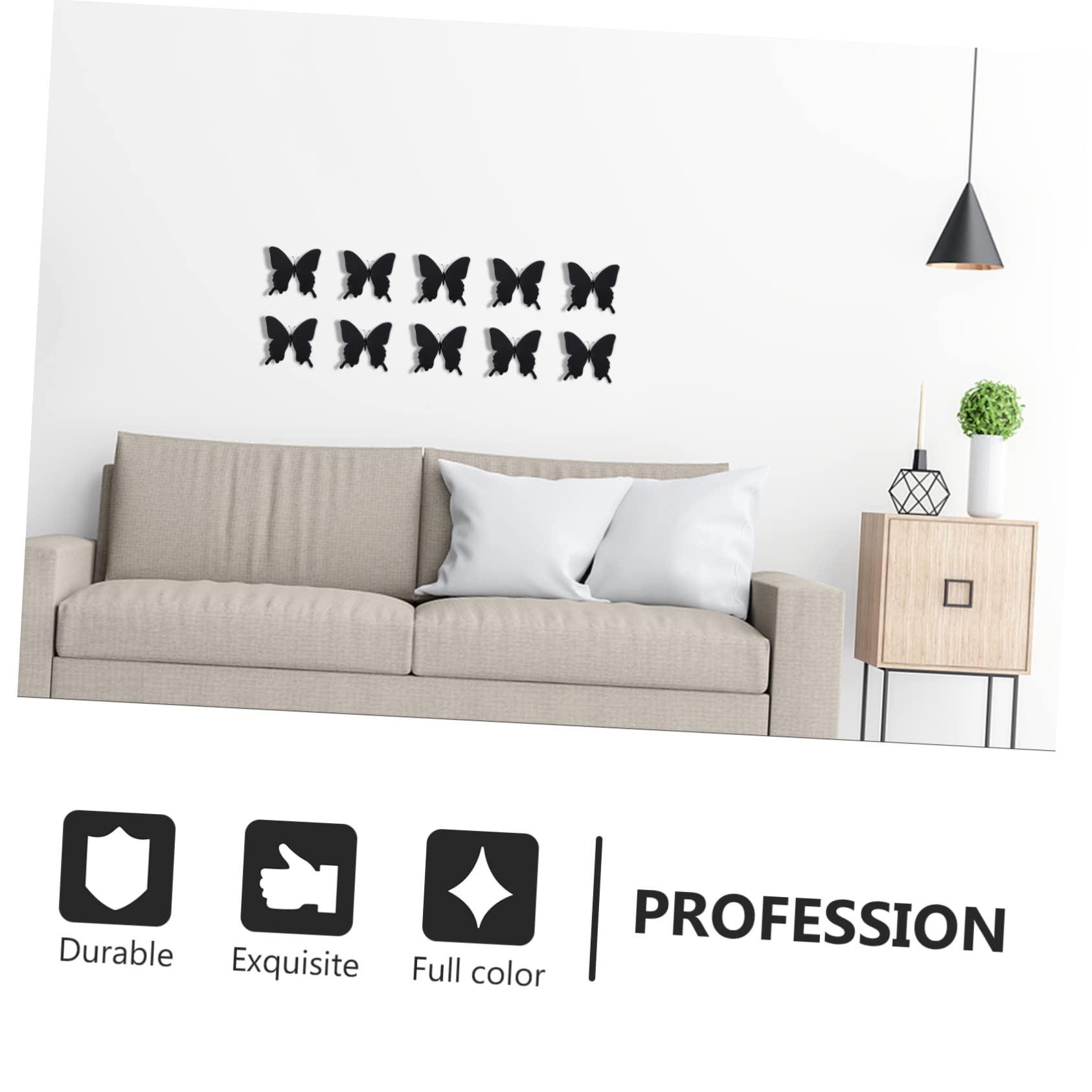 Pegatinas Decorativas De Negras Paredes Adhesivos De Vinilo Decoración Oficina 10 Piezas X 4