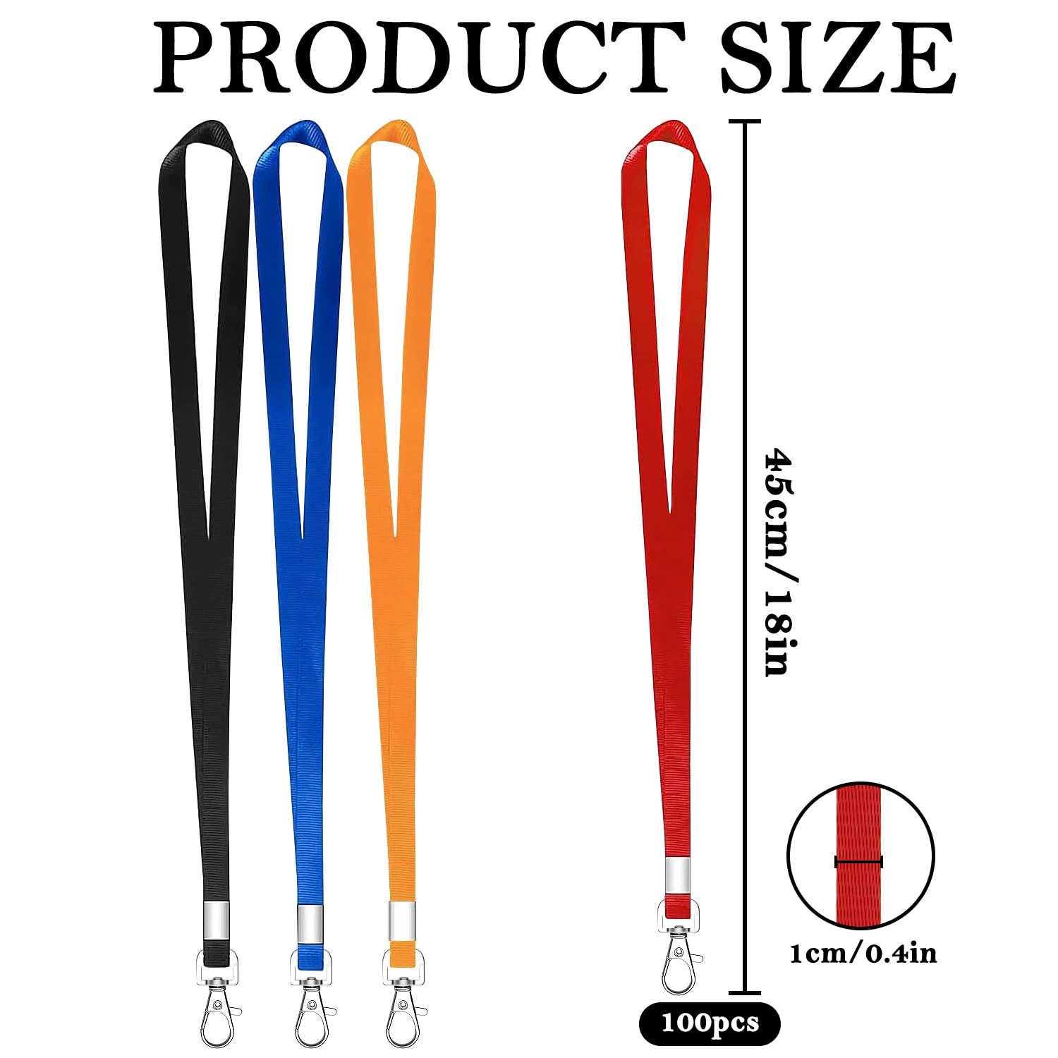 XHDA 100PCS Red Lanyards for Neck Lanyards for ID Badge Lanyard with Metal Swivel Hook for ID Card Badge Holder - Image 2