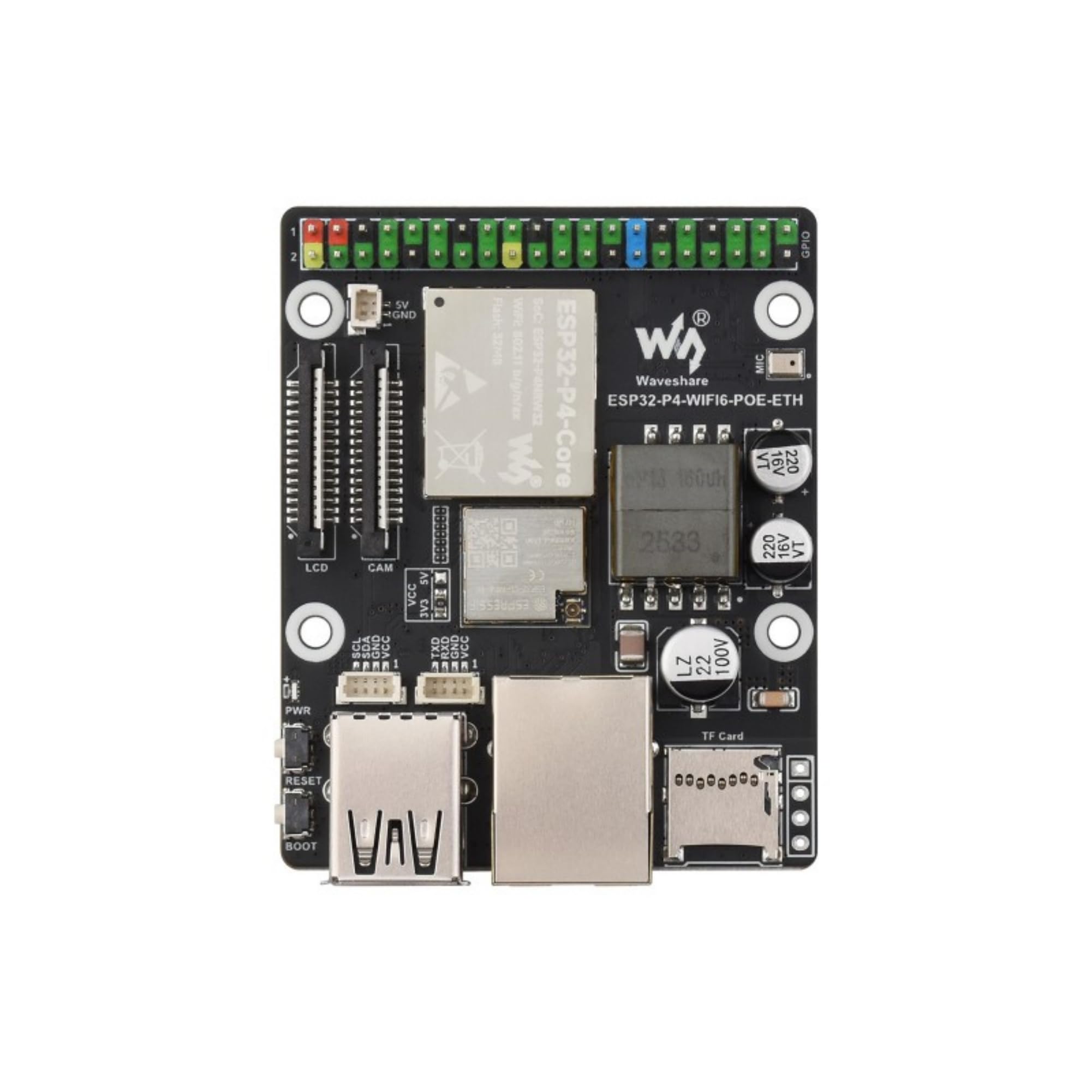 ESP32-P4 Carte de développement, RISC-V, 32 Mo PSRAM + 32 Mo Flash, PoE