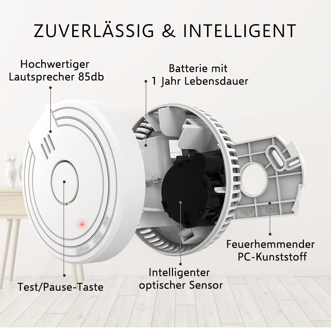 24-Pack ELRO FS1801 | 10 Jahre Sensor | 85 dB | Entspricht der Europäischen Norm EN14604 | Weiß | Set mit 24 Stück