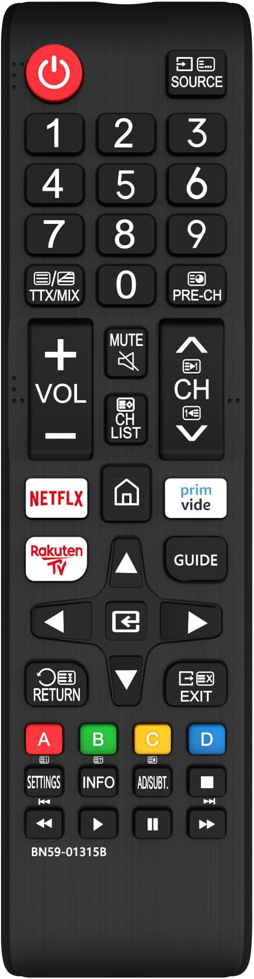 Replacement Samsung BN59-01315B Remote Control for Samsung smart TV 4K UHD HDR Crystal QLED UE Series Quantum TVs with Shortcut Buttons
