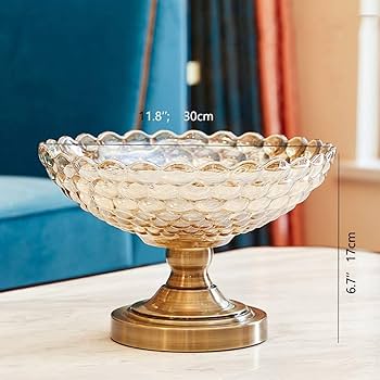 Amazon｜果物バスケッ フルーツ ボウル金属クリスタル ガラス