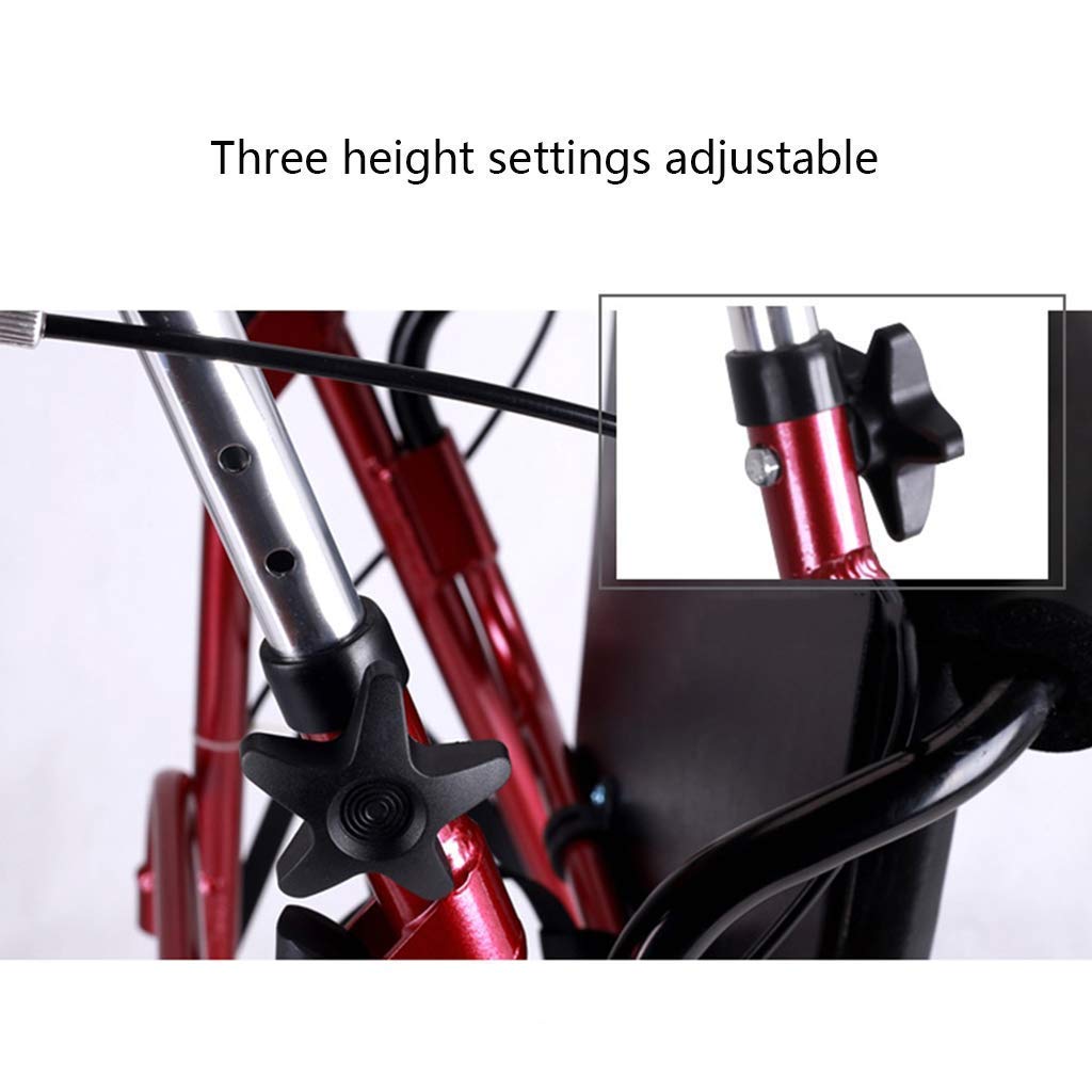 Andador para personas mayores con altura ajustable, ligero, plegable, de 4 ruedas, con cesta de asiento, andador para adultos de aluminio Lofty Ambition