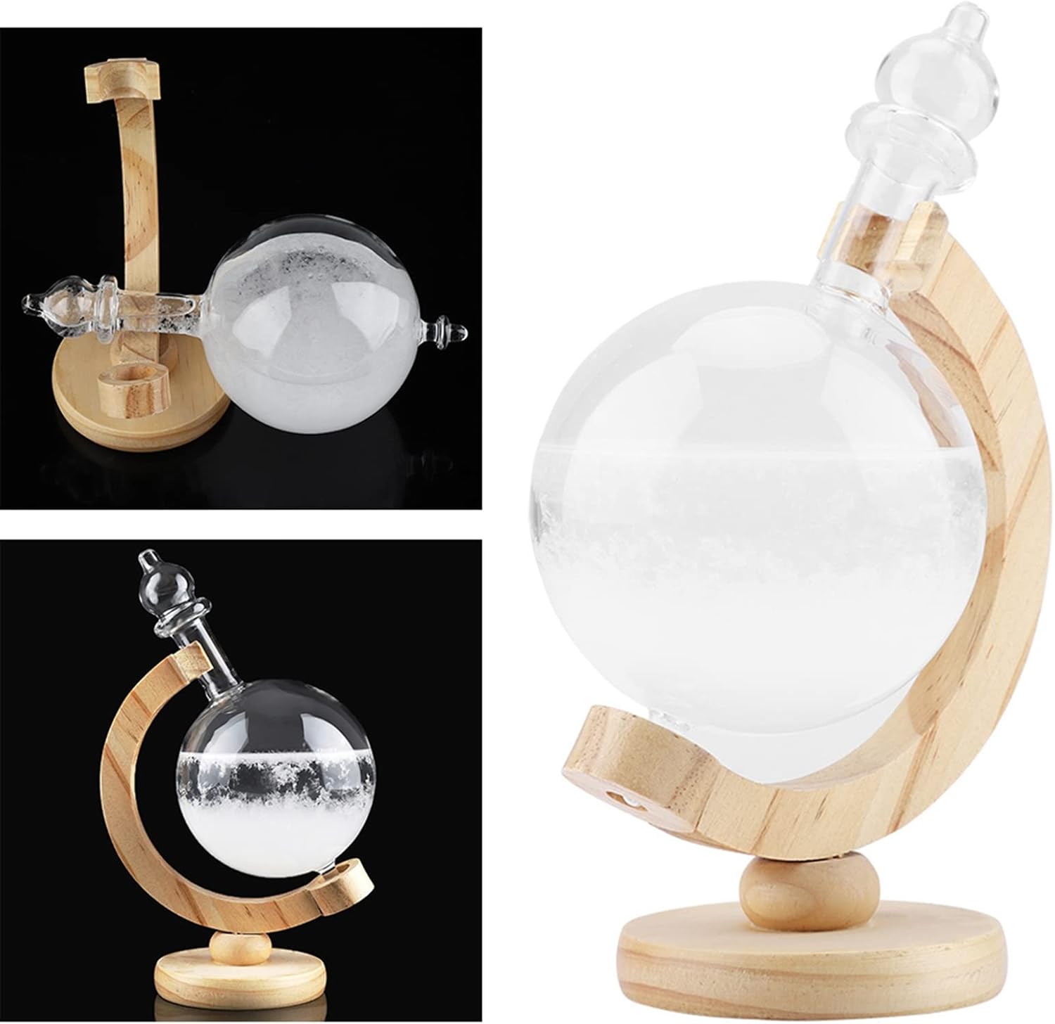 Creative Glass Barometer Globe Shaped Weather Forecaster for Family Friends Borosilicate Glass
