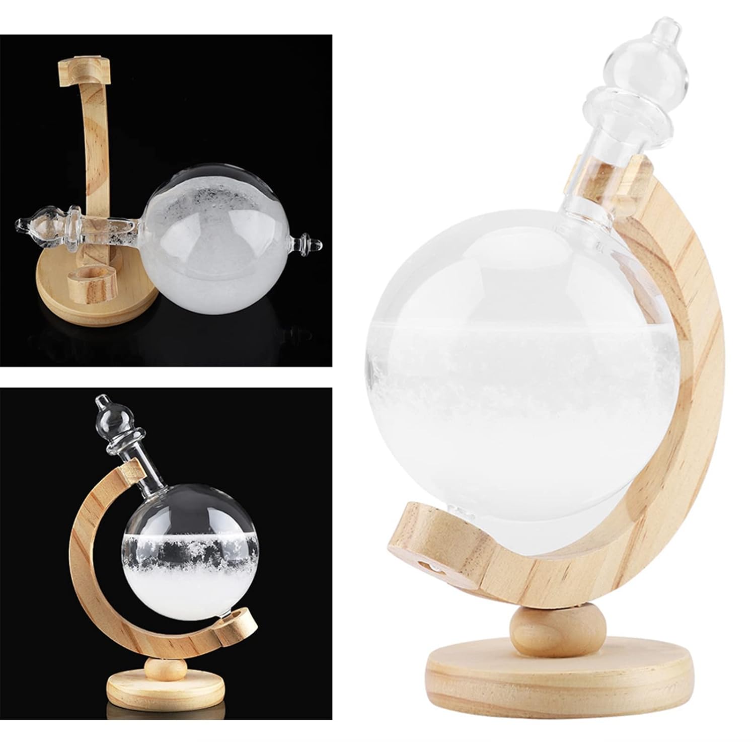 Creative Glass Barometer Desktop Weather Predictor for Home and Office Decor Unique Gift 8.46x5.51in