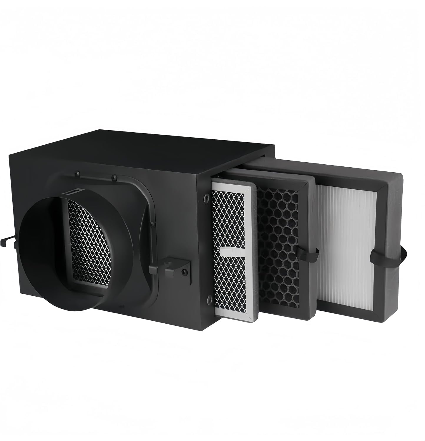 Boîtier de filtre à conduit de ventilation en ligne à trois étages de 200 mm avec filtration HEPA et charbon actif une entrée dair frais, installation et entretien faciles
