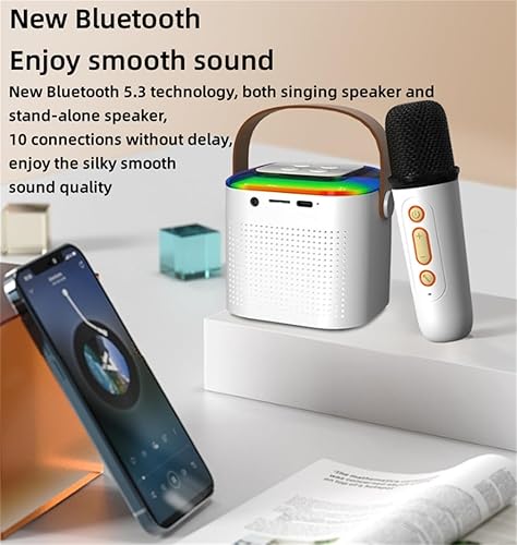 Miniatura 7 de DAUTAI Máquina de karaoke para niños y adultos, altavoz portátil Bluetooth 5.3, compatibilidad completa, amplia gama exquisita y moderna, adecuada