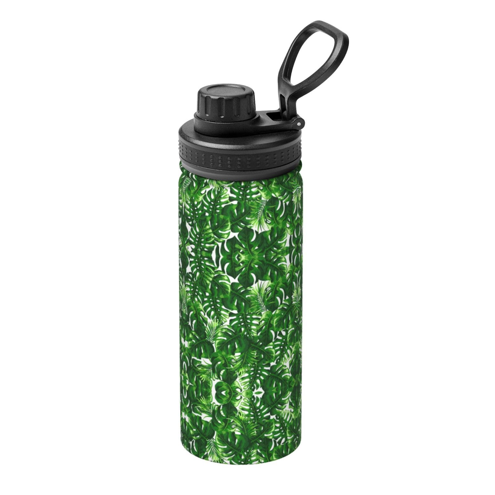 Kfjghhl Insulated Stainless Monstera Deliciosa Banana Palm Steel Water Bottle For Sport Gym Travel Leak Camping Hiking Hydration