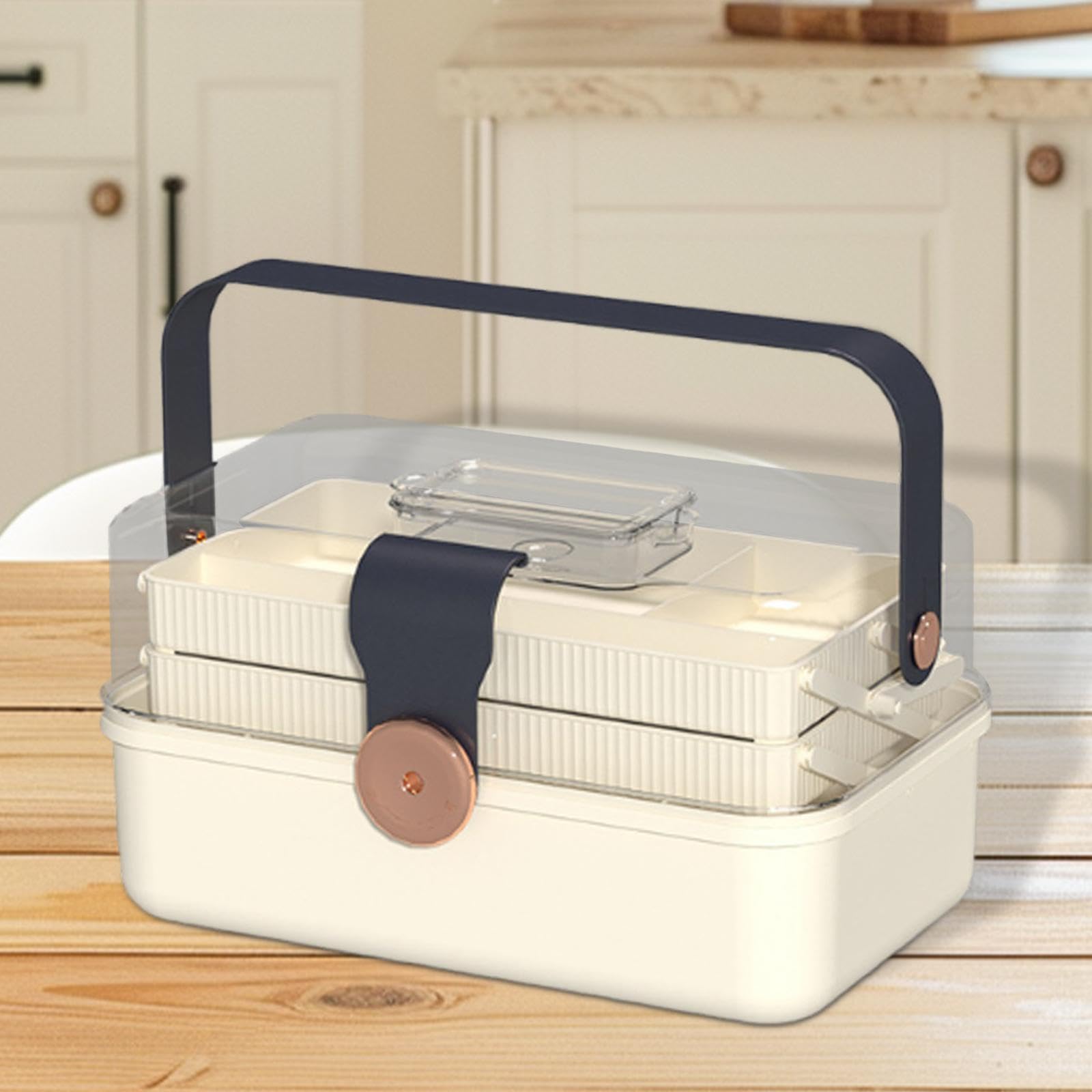jojomis Medical Box Organizador de primeros auxilios – Estuche de medicina de gran capacidad de 3 capas con cerradura para niños, kit de emergencia portátil a prueba de polvo para el hogar, lugar de