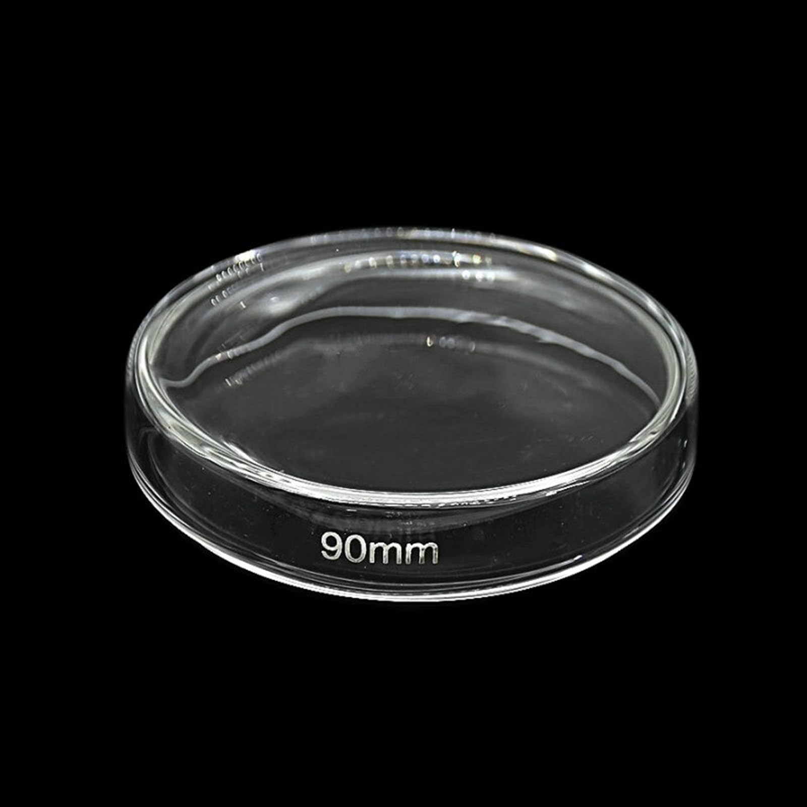 Equipo de Laboratorio Placa de Petri de Vidrio, Plato de Cultivo Grueso de Vidrio de borosilicato de 90 mm de Alto, cristalería de Laboratorio Transparente y Suave Resistente a Altas temperaturas, 10
