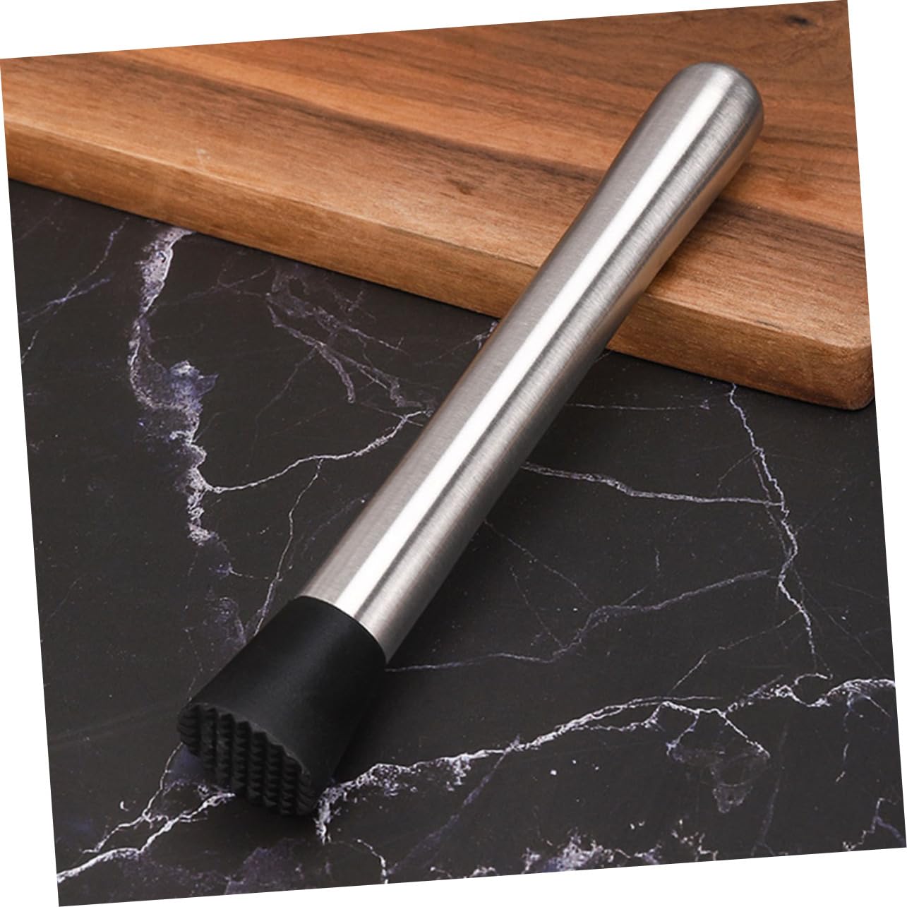 TOPBATHY Herramientas de Bar de Acero Inoxidable 12 Piezas Juego de Coctelera Soporte de Bambú Bien Organizadas para Bar y Cafetería para Preparar Cócteles en Casa