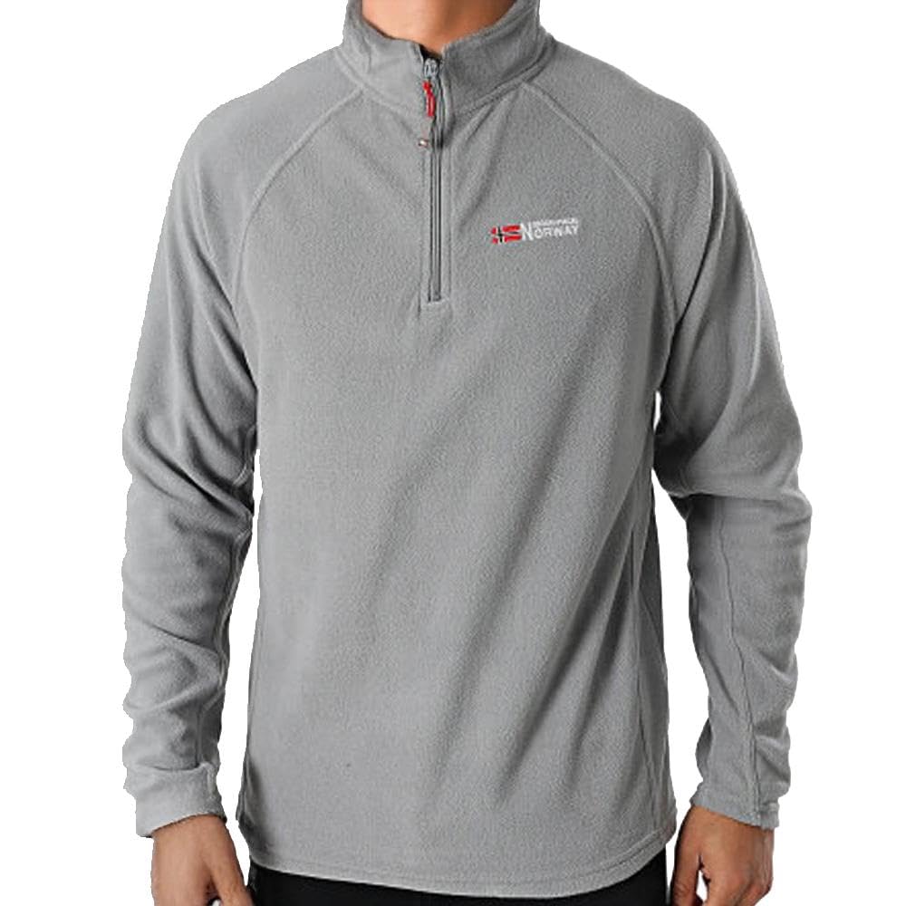 Geographical Norway Men's Fleece Jacket 1/4 Zip Grey Men 233, grey, XL