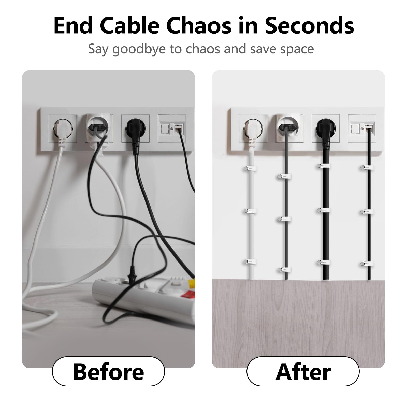 Jadaol Cable Clips with Nails, 400 Pack Cord Wire Clips (5mm 6mm 8mm 10mm), Nail-in Round Cable Tacks for Ethernet Cable, Coaxial, TV, Speaker, Electrical Wire, White — Amazon image 6