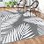GENIMO Outdoor Rug 5' x 8' Waterproof for Patios Clearance, Reversible Plastic Straw Camping Carpet, Large Area Rugs Mats for RV, Picnic, Backyard, Deck, Balcony, Porch, Beach, Grey&White