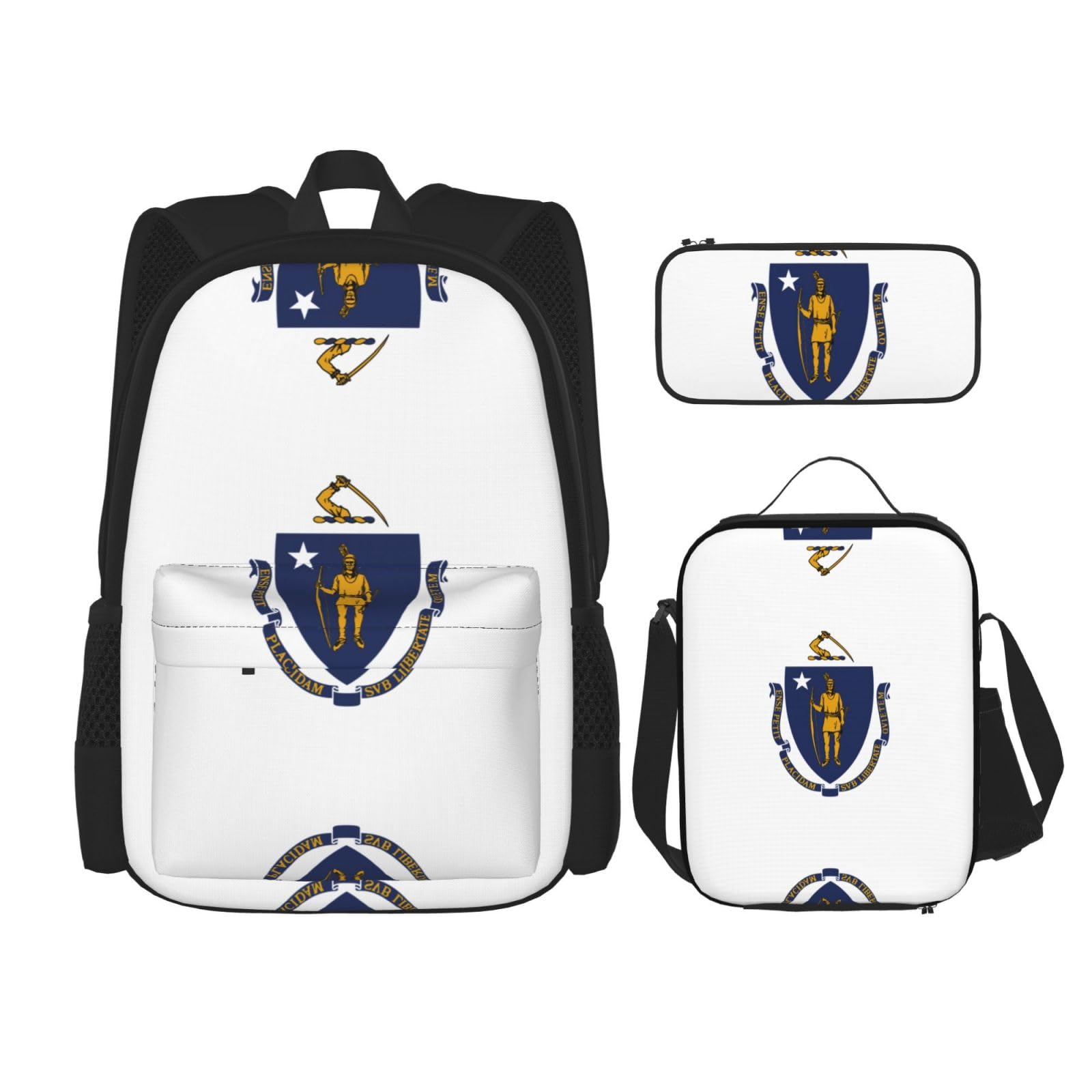 Sac à dos anti-fuite Massachusetts avec pochette repas isolante et trousse noire