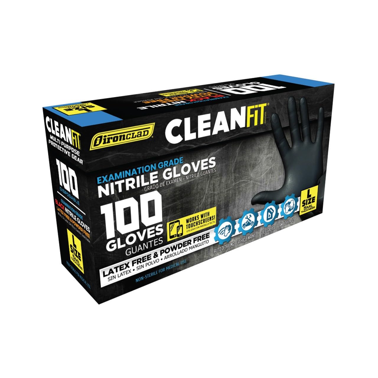 Ironclad CLEANFIT 5MIL BLACK (100 PACK)