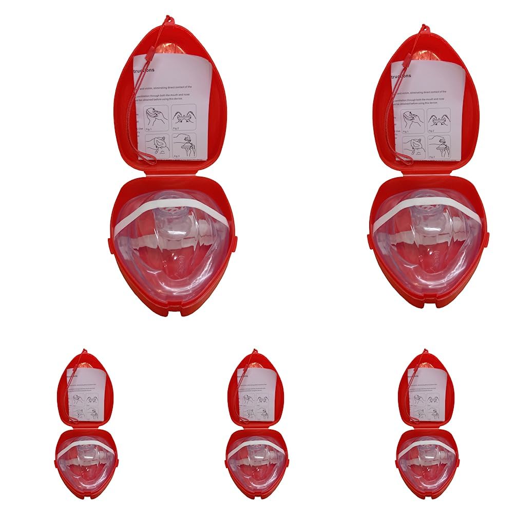 Pocket CPR Resuscitation Face Mask with Valve (Pack of 5)