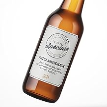 6 Self-Adhesive Labels to Personalise with Text and Photo for Beer Bottles 25cl and 33cl – Birth – Birthday, Wedding, Party – Gift – Size 7 x 9.5 cm