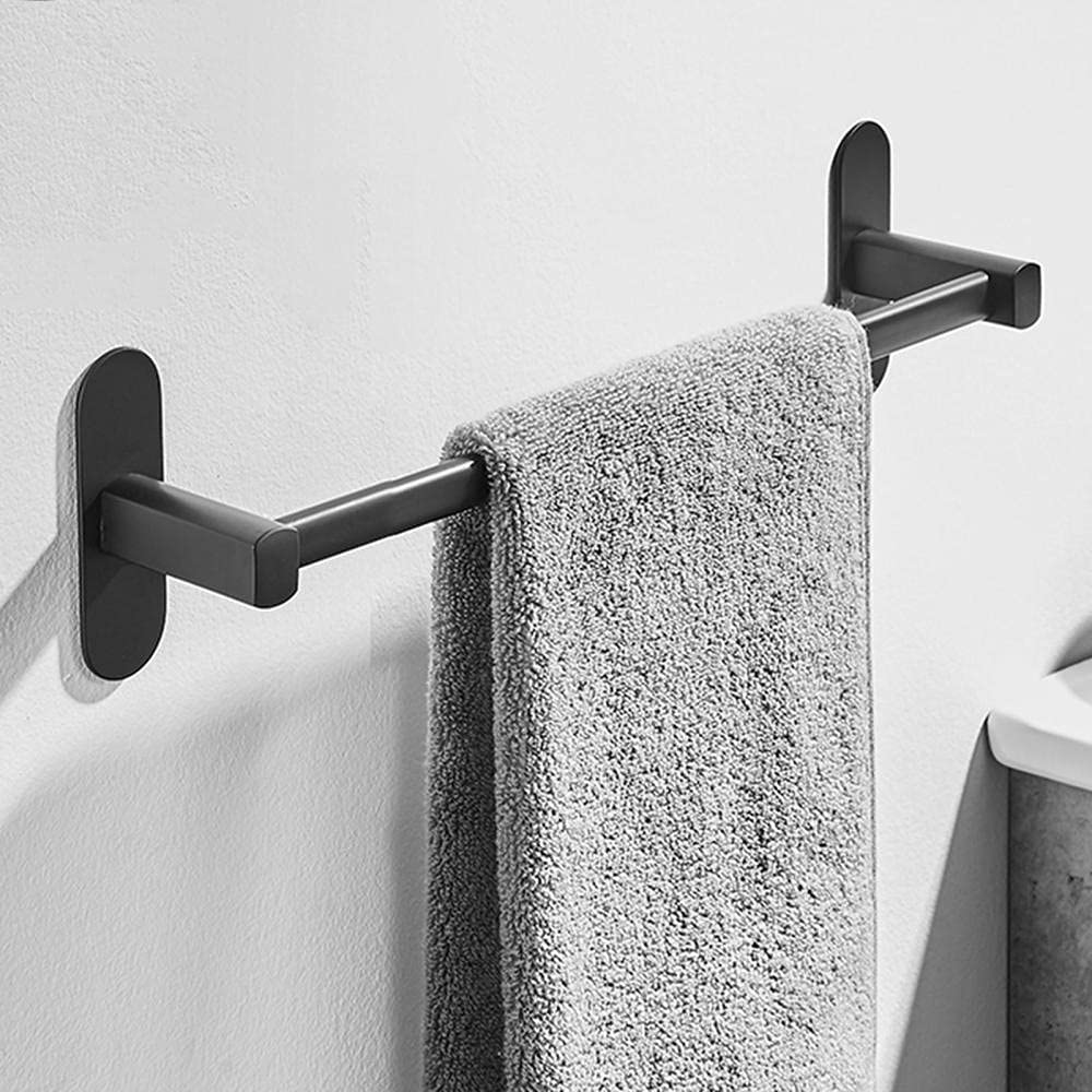 Amazon.com: Towel Rack Wall Mounted Towel Bar Black Towel Hanger Single Rod  No Drilling Adhesive Stainless Steel for Toilet bathroom-500mm Bathroom  (Size : 500mm) : Tools u0026 Home Improvement