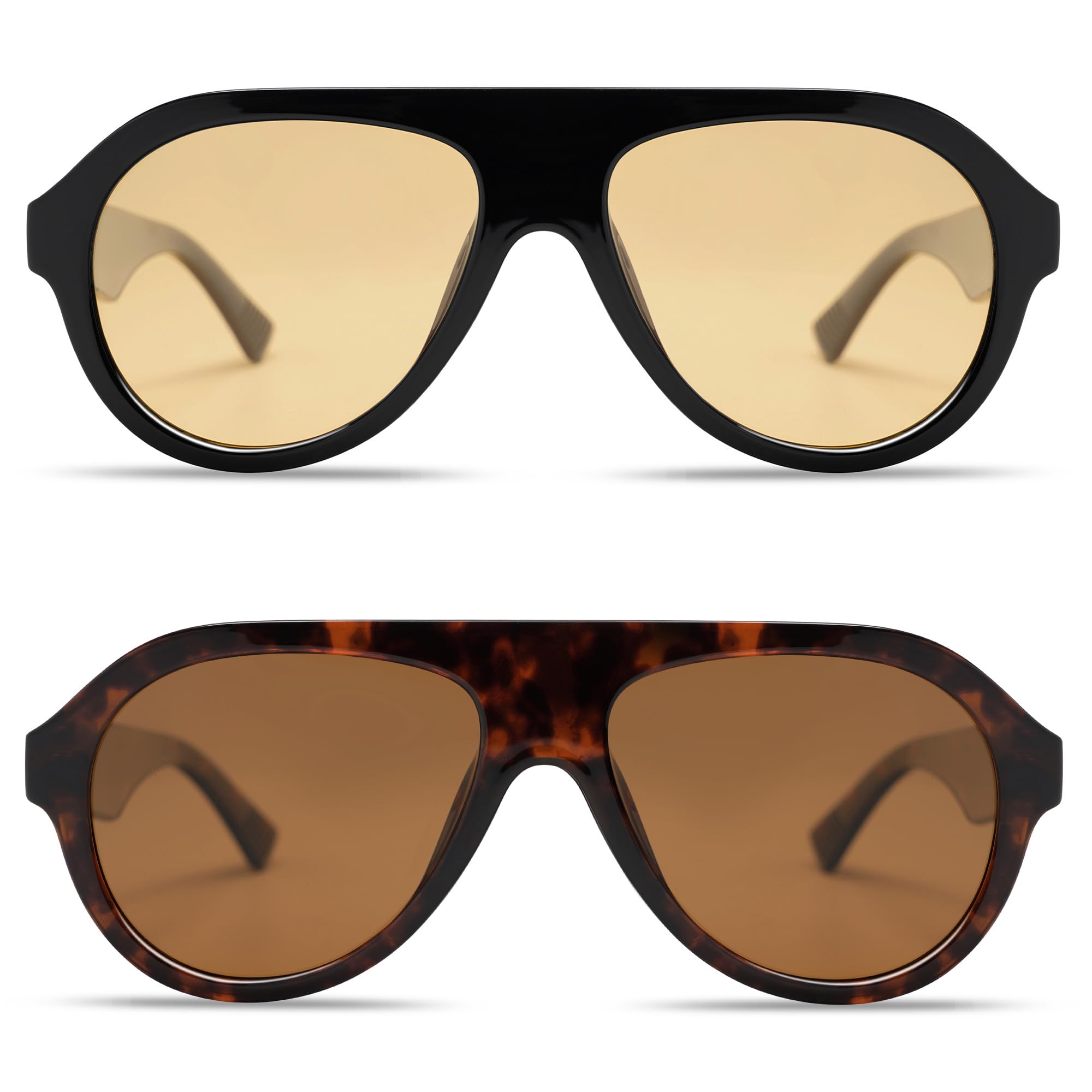 VANLINKER Retro Aviator Polarized Sunglasses for Men Women Trendy 70s Vintage Plastic Frame Sun Glasses VL9750