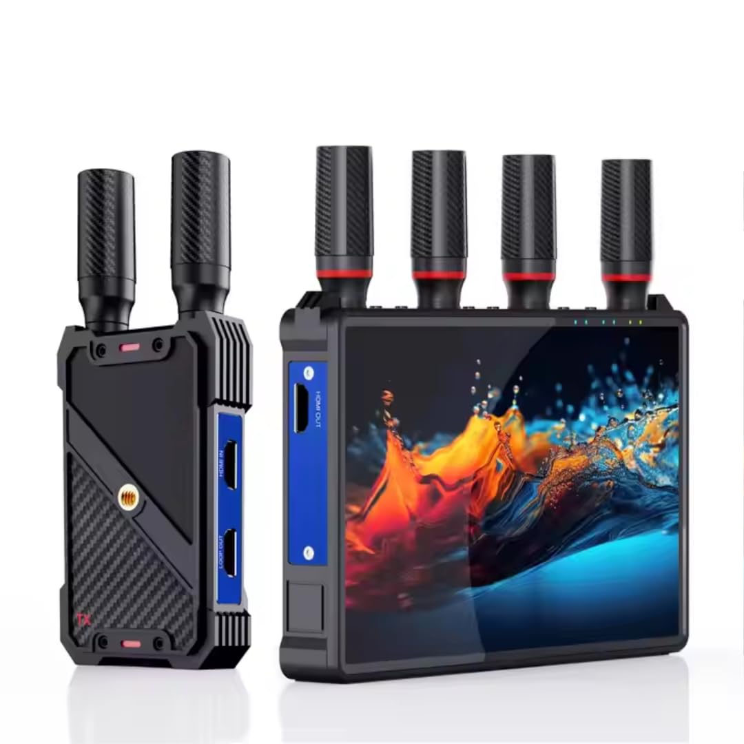 MICROWARE Wireless Video Transmitter and Receiver for Camera Monitor, Portable 7" Monitor Mini Hdmi Screen 2.4G/5G, 4K HDMI Input/1080P Output, Streaming Video from TV Box/PC, Small Monitor 1312 ft-image-10