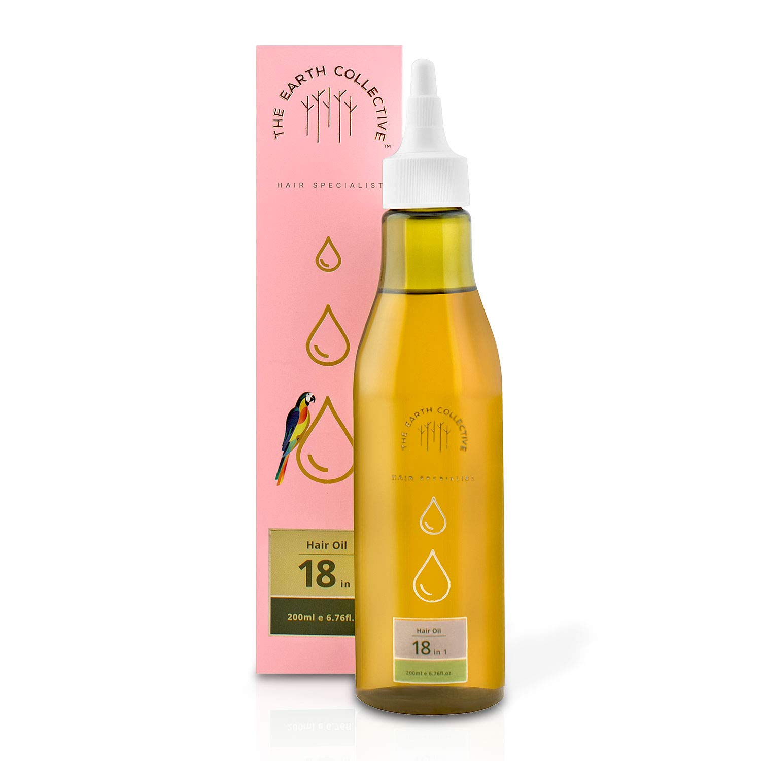THE EARTH COLLECTIVE18 in 1 Hair Oil, 200 Ml, A complete blend of 18 herbs and oils for healhy, strong hair. Ayurvedic hair oil