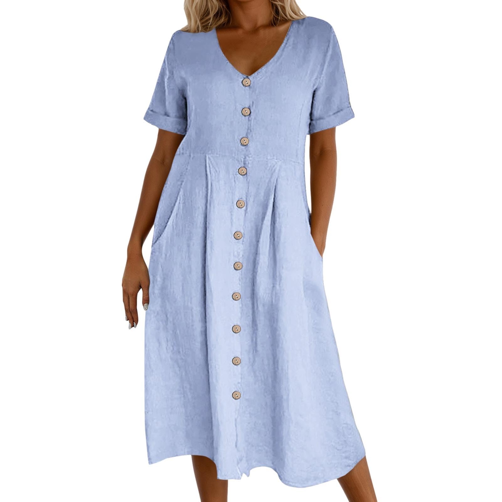 2026 Chemise boutonnée Tendance pour Femme Longue été avec Poches Coupe V Manches Longues ajourées Parfaite Quotidien Bureau Vacances