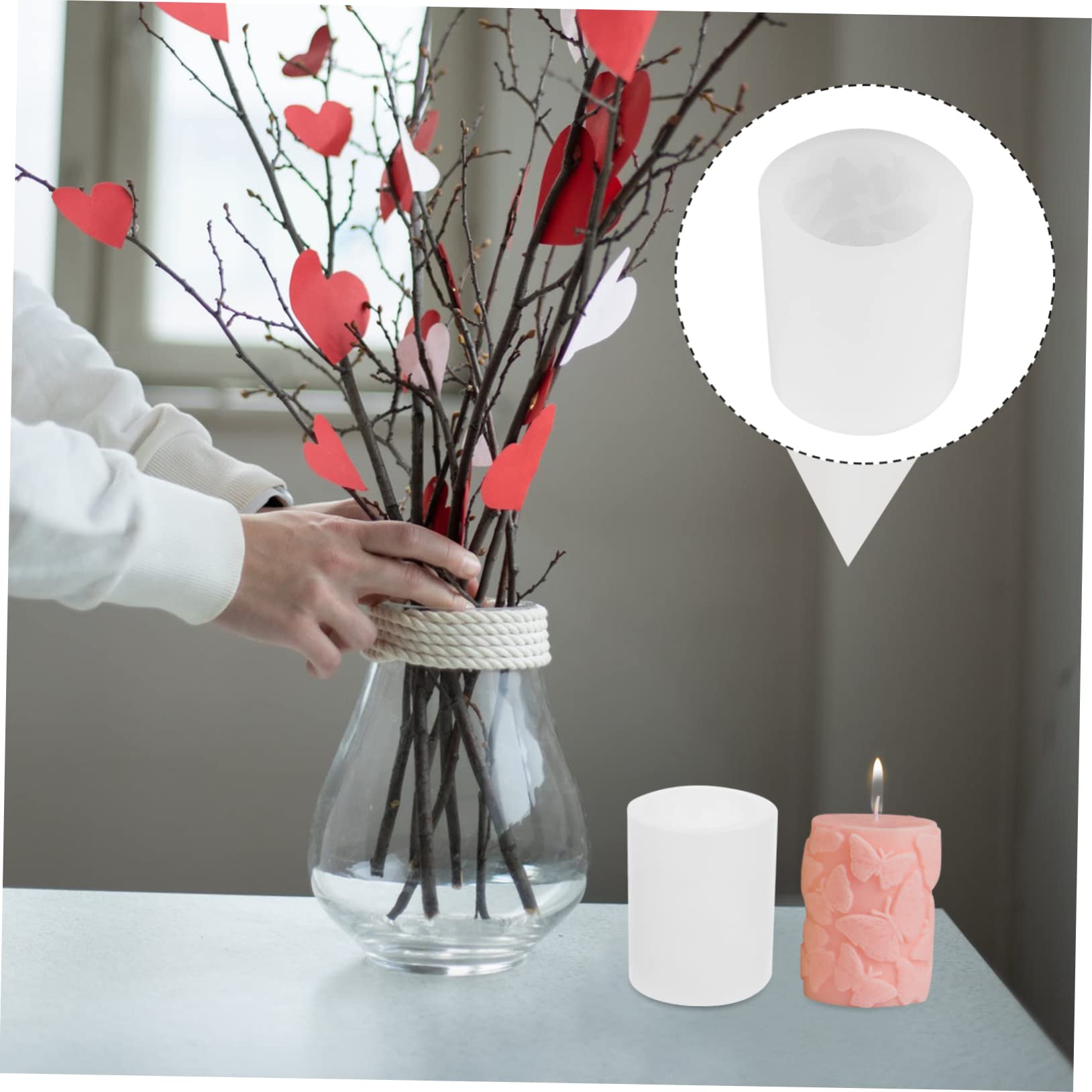 NUOBESTY 2pièces Moule Silicone Pour Bougie Aromatique Moule Décoratif Forme De Pour Créations Manuelles Et Personnalisés