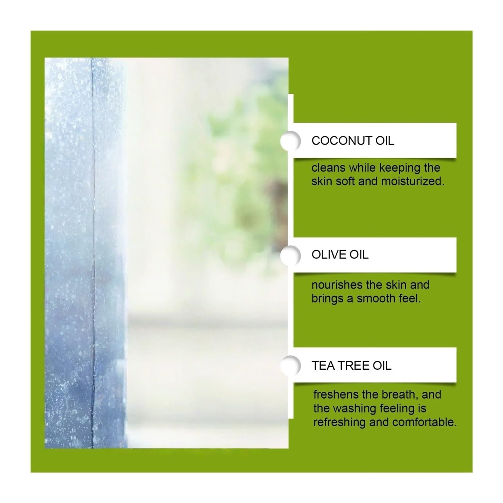 jabón de árbol de té Barra de baño limpiadora con jabón for el cuerpo y la cara aceite árbol té