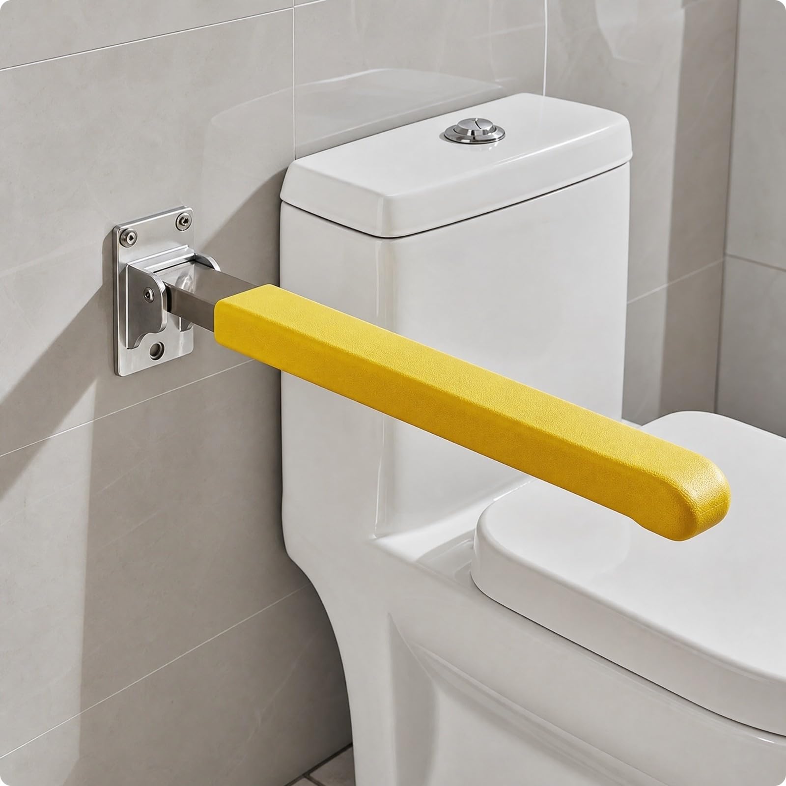 Klappbar montit-toilettengriff aus edelstahl wandmontit wc haltegriff oxidationsbeständig toilettengriff für familienbadezimm, Grauweiß, 62CM