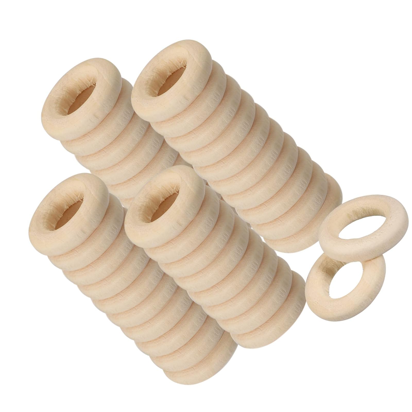 Unifizz 100Pcs 15mm Unfinished Natural Wooden Rings for Crafts,4mm Thick Wood Rings for DIY, Pendant Connectors, Jewelry Making, Macrame Supplies