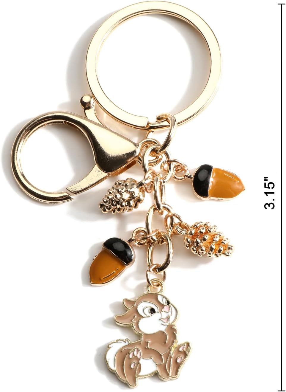 Squirrel Keychain Cute Woodland Animal Keycharm for Women Perfect Squirrel Gift Keyring for Bags image 2