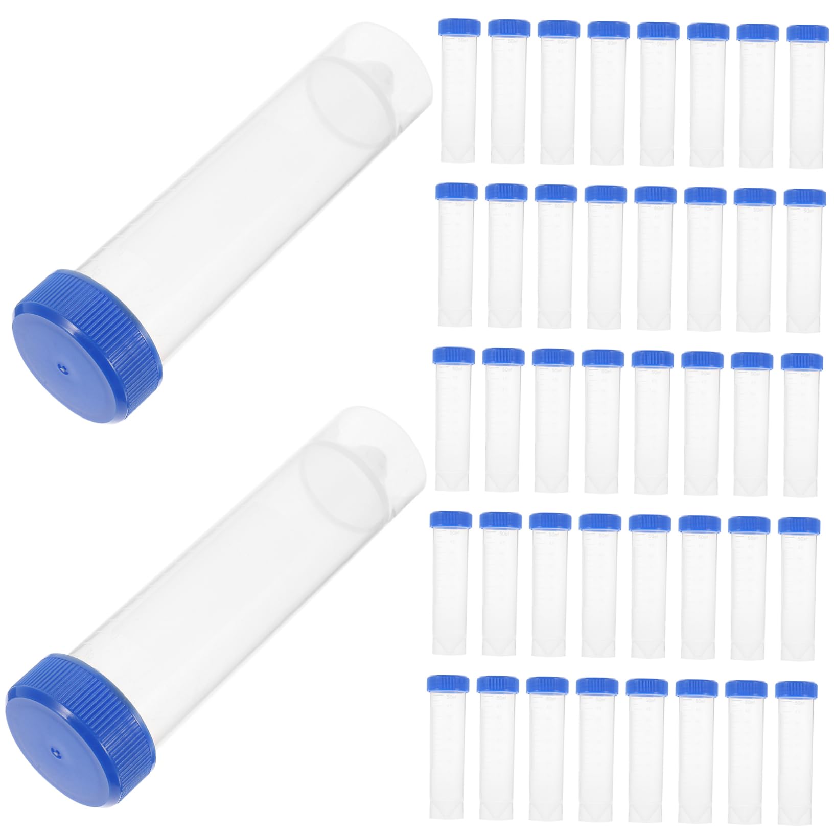Provette Centrifughe da Laboratorio 50ml Pp con Tappi a Vite | Fondo Piatto, Confezione da 50 Pezzi, Chiusura a Tenuta, Struttura Robusta