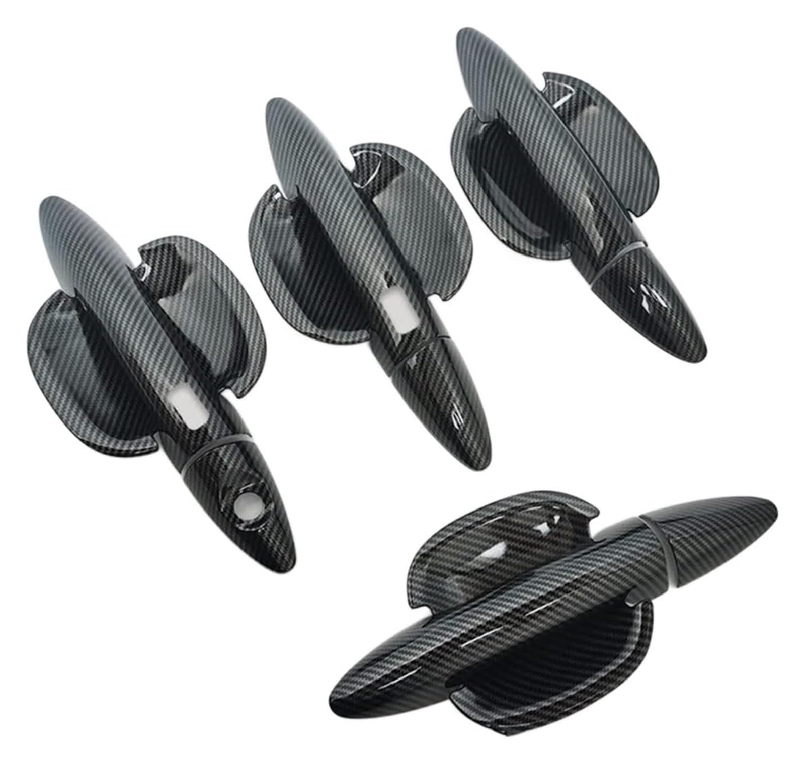 Qwqthgs Handle Bowl 0 Button Car Exterior Door Handle Cap For Kia For Rio 3 K2 2011-2016 Carbon Fiber Chrome Car Door Handle Cover Decor Trim Stickers Styling