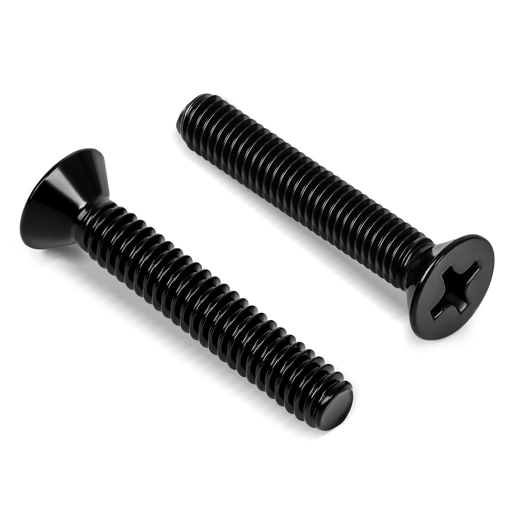 OUSCHR 1/4"-20 x 2-1/2" Countersunk Flat Head Machine Screws, Full Thread, 304 Stainless Steel Black Finish, 25 PCS