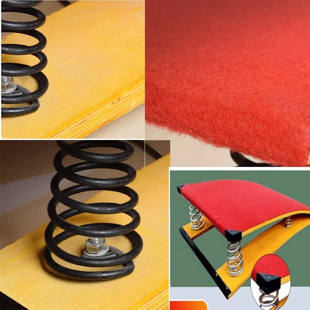 Gymnastic Springboard, Portable Curved Manganese Steel Thickened Spring Inside, No Deformation And Strong Bearing Capacity, Ideal for School/Sports Club/Gym ( Color : Red , Size : 120x60x26cm-C )