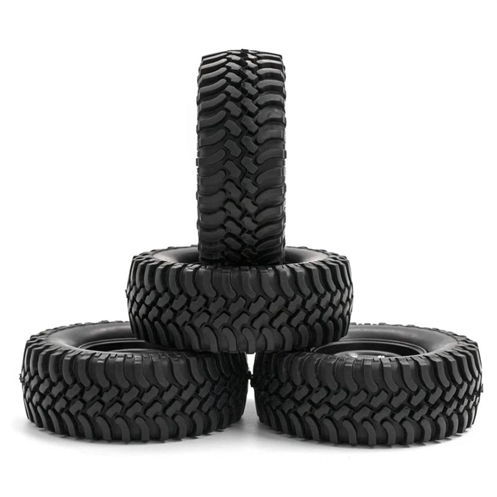 RC Pneus Jante Compatible avec TRX4 pour Axial SCX10 90046 SCX10 III AXI03007 Kit 4 Pièces 110 * 37mm 1.9 Pouces Jante Et Pneus 1/10 RC Voiture sur Chenilles
