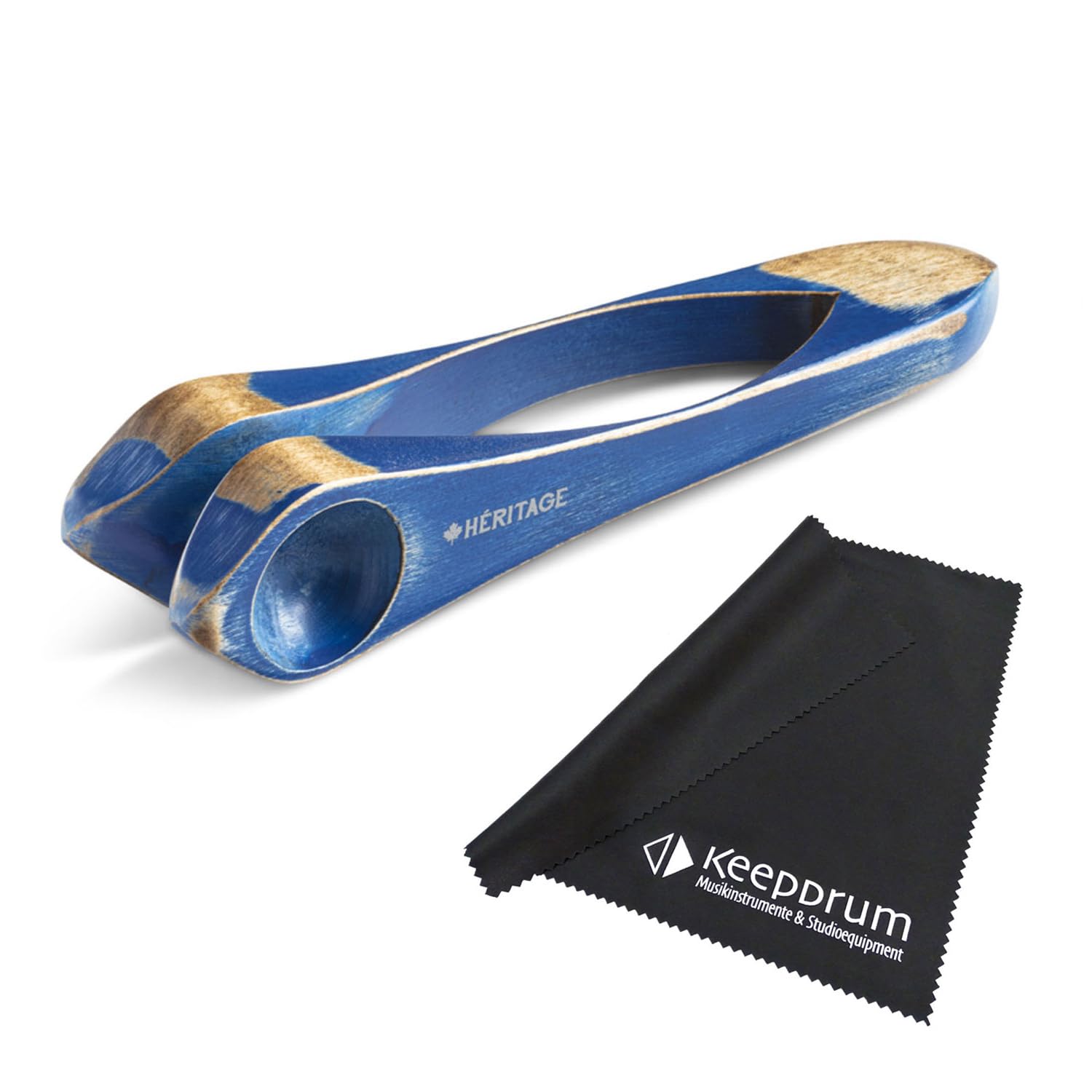 Heritage Musical Spoons Musiklöffel klein Blau mit keepdrum Mikrofasertuch