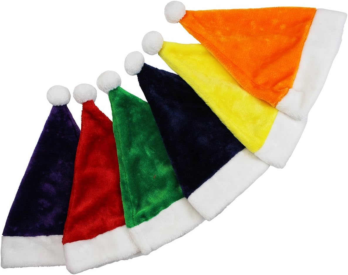 Tigerdoe Dwarf Hats – Gnome Hats – Storybook Character Costumes - Elf Accessories - Santa Hat - Christmas Holiday - Novelty 2 Pack (6 Pack Colorful Santa Hat)