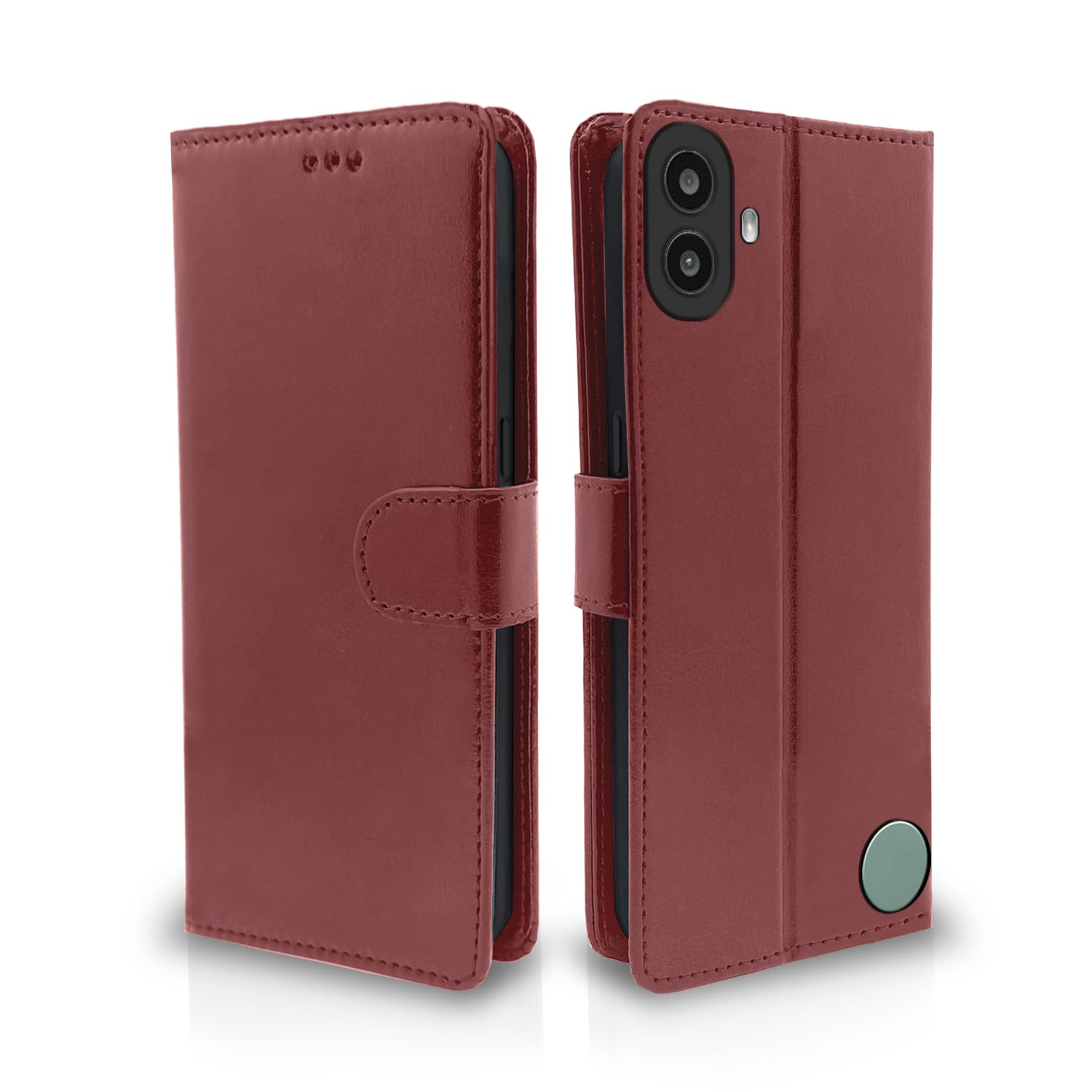 Pikkme Flip Cover Leather Finish | Inside TPU with Card Pockets | Wallet Stand and Shock Proof | Complete Protection Flip Case for CMF by Nothing Phone 1 (Brown) (B0DC55WR1P) Amazon Price History, Amazon Price Tracker