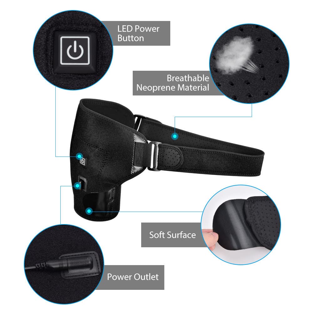Hombreras de Masaje, Calefacción, Adjustable Hombrera Neopreno, Adecuado para Tendinitis Hombro, Artritis, Dolor Muscular