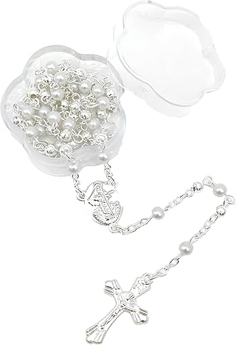 Miniatura 2 de 12 cuentas de perlas de Nuestra Señora de Medjugorje Rosario Católico Recuerdos de Bautizo para comunión, cumpleaños, boda, fiesta de bienvenida