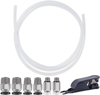 Geeetech PTFE Teflon Bowden Tube 1M for 1.75mm Filament with PTFE Teflon Tube Cutter & Pneumatic Fittings (2 x PC4-M8, 2 x PC4-01, 2 x PC04-M6)