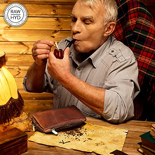 Leather Tobacco Pouch & Pipe Carrying Case (Brown) #TOP6