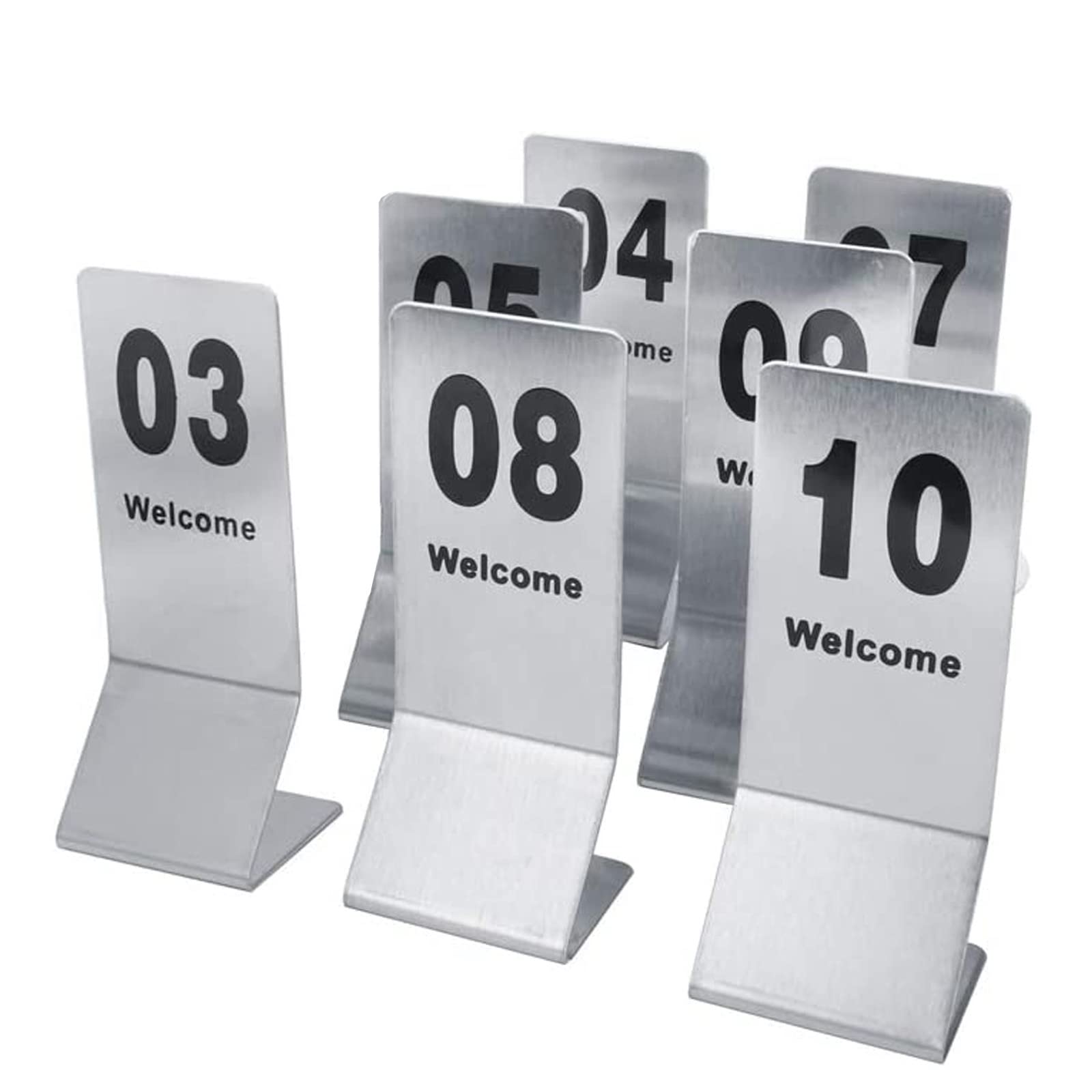MYUYEE Signs Plates, Table Number Card, Double-Side Black Numbers Place Cards, Standing Table Number, Can Be Widely Used In Restaurants, Bars, Parties, Weddings Etc (45682-155 * 60Mm)