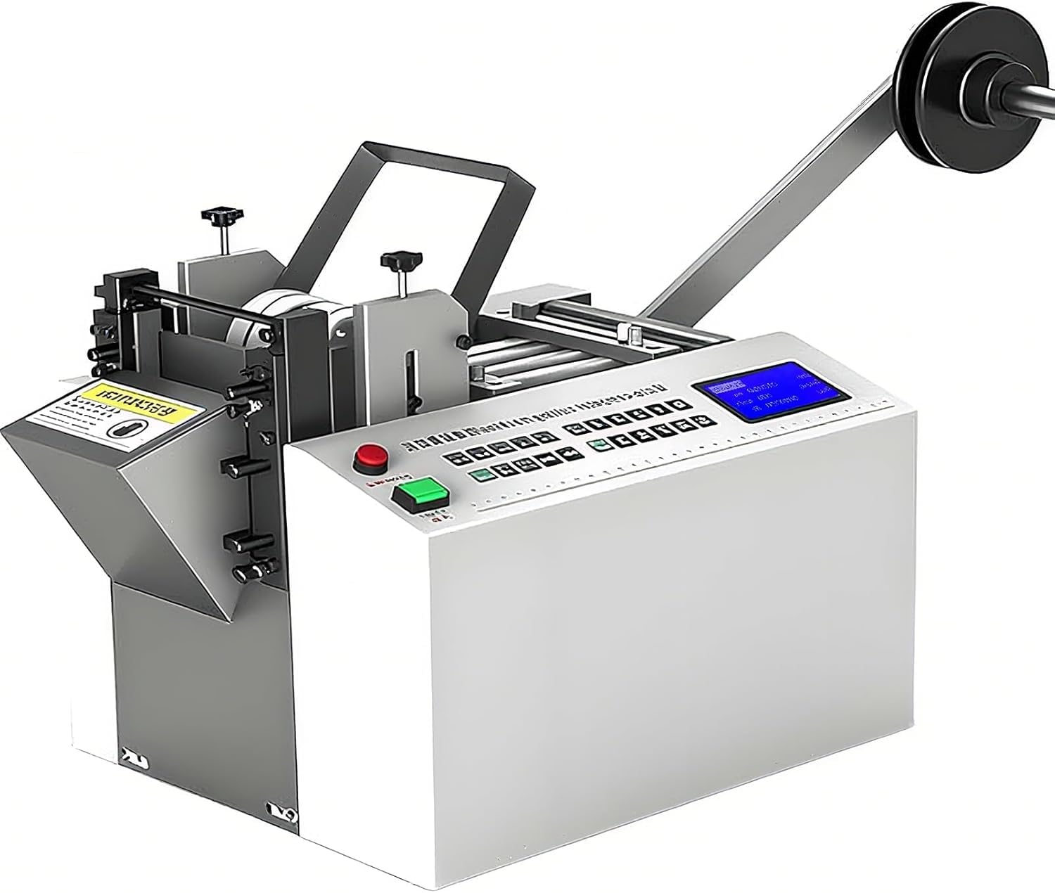 IUokLU Automatic Heat Shrink Tube Cutting Machine, Electric Fiberglass Sleeving Cutter with 1mm-180mm Cutting Width, 0.1-0.6mm Cutting Thickness, for Heat Shrink Tube, Cable (100mm)